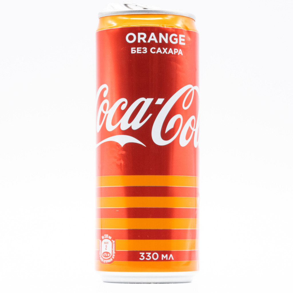 コカ・コーラゼロ オレンジ(ロシア)、缶、前面