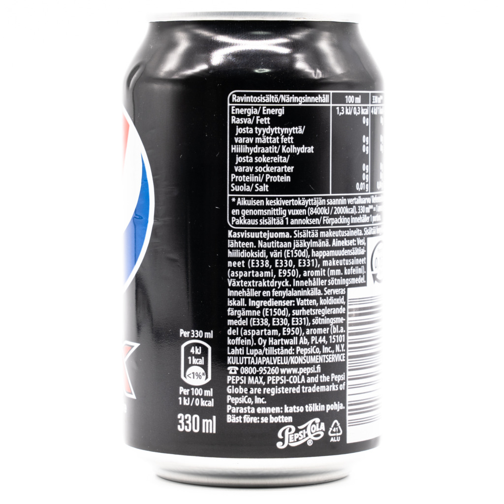 Pepsi MAX (Finland)、横面