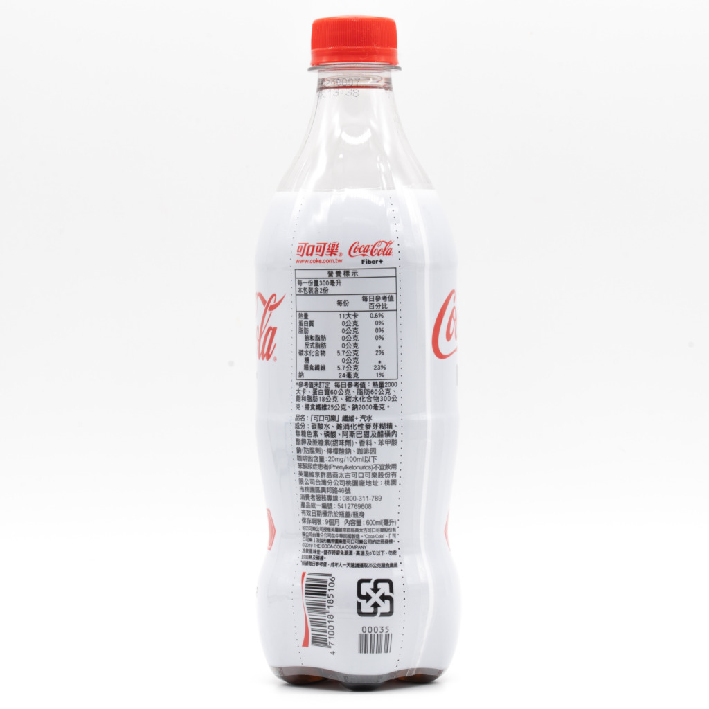 Coca-Cola Fiber+ (Taiwan)、横面