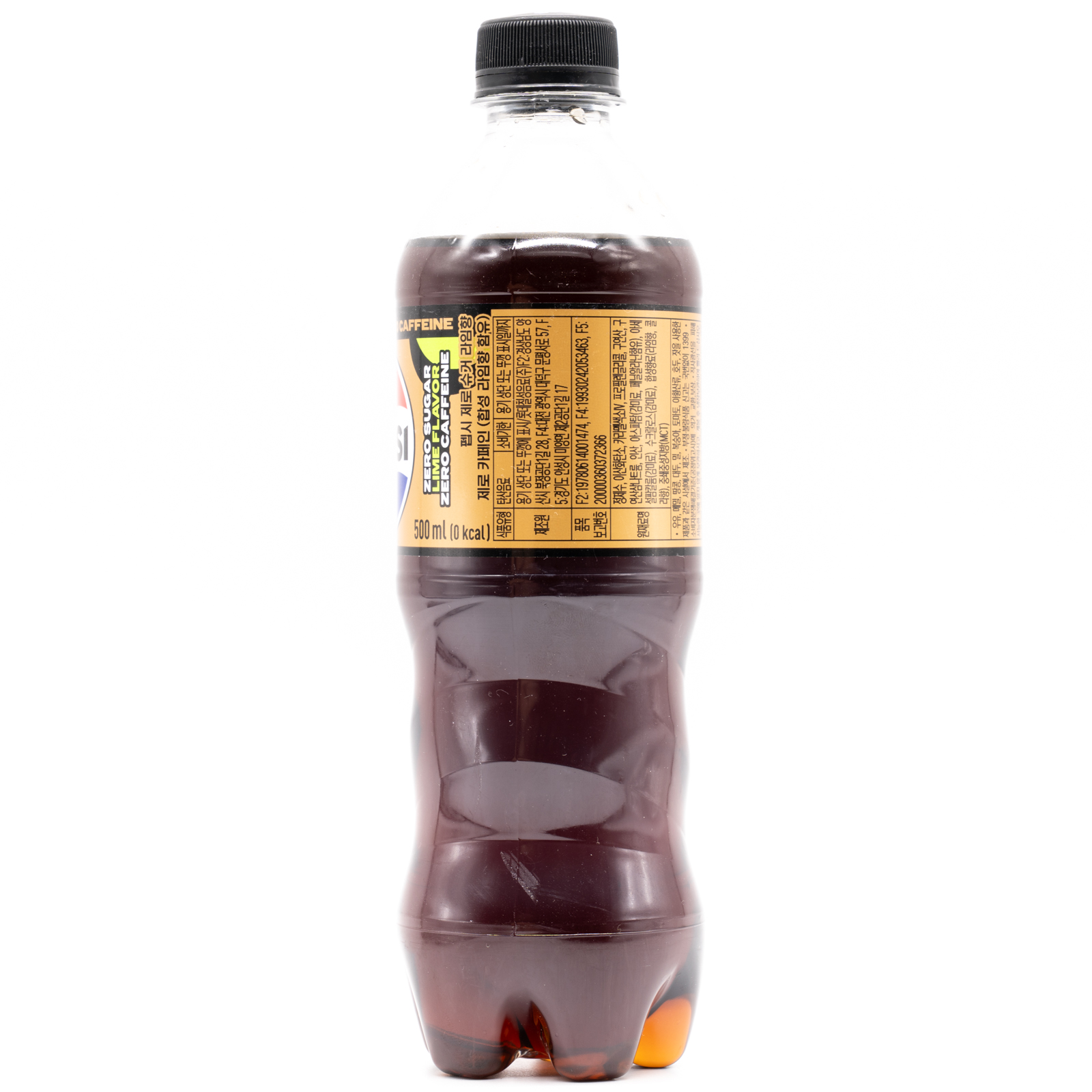 PEPSI Zero Sugar Lime Flavor Zero Caffeine (South Korea)、横面