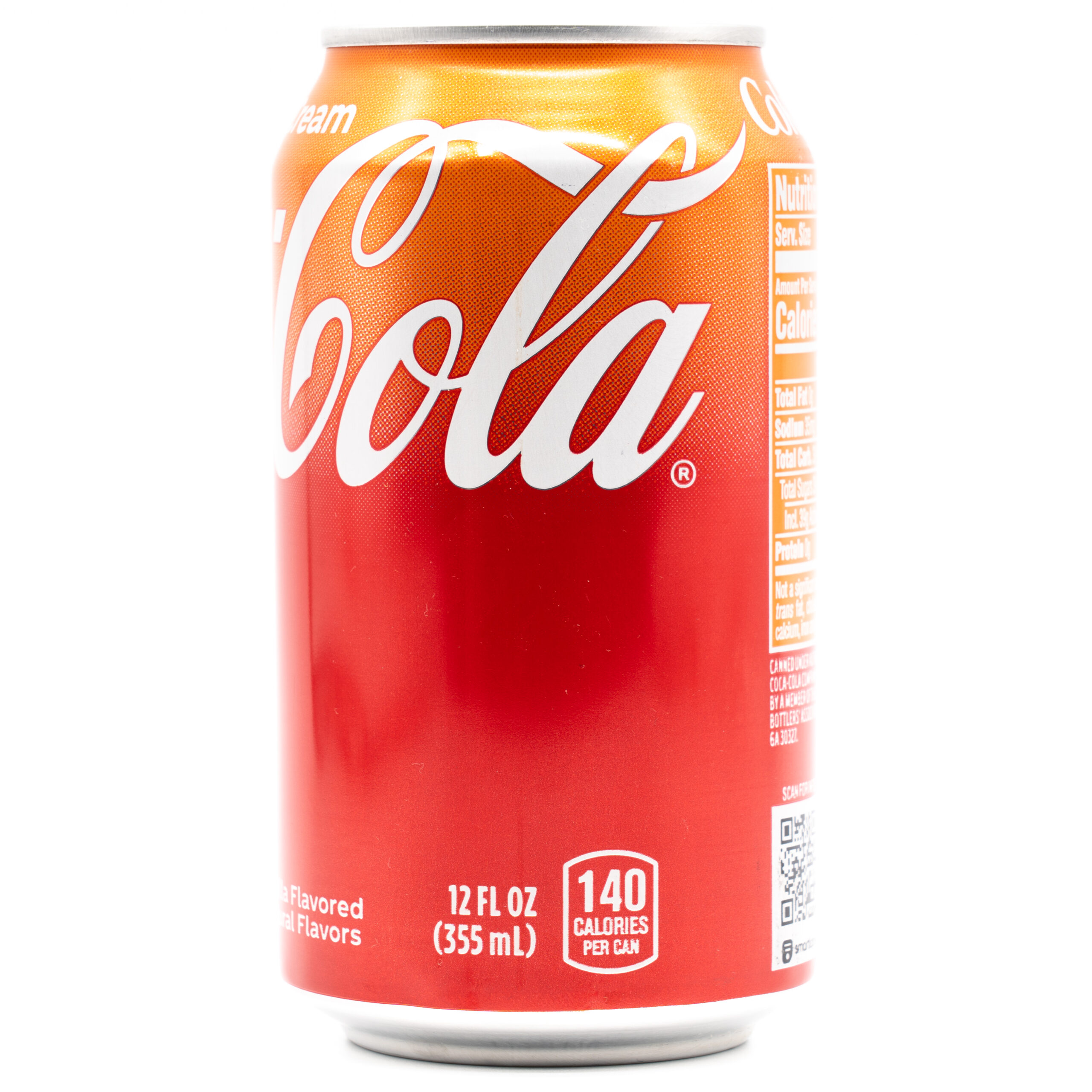 Coca‑Cola Orange Cream (USA)、横面