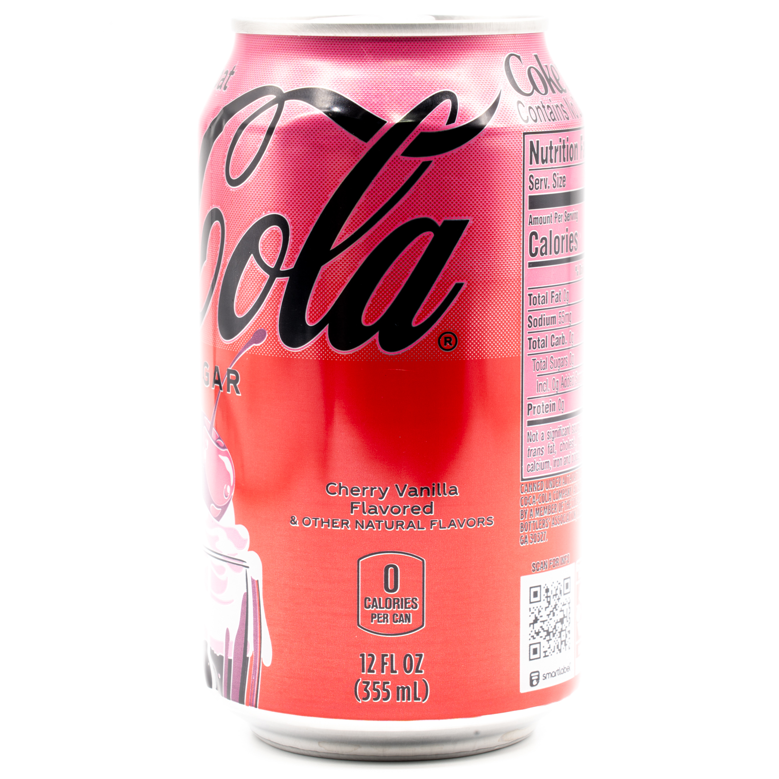 Coca‑Cola Cherry Float Zero Sugar (USA)、横面