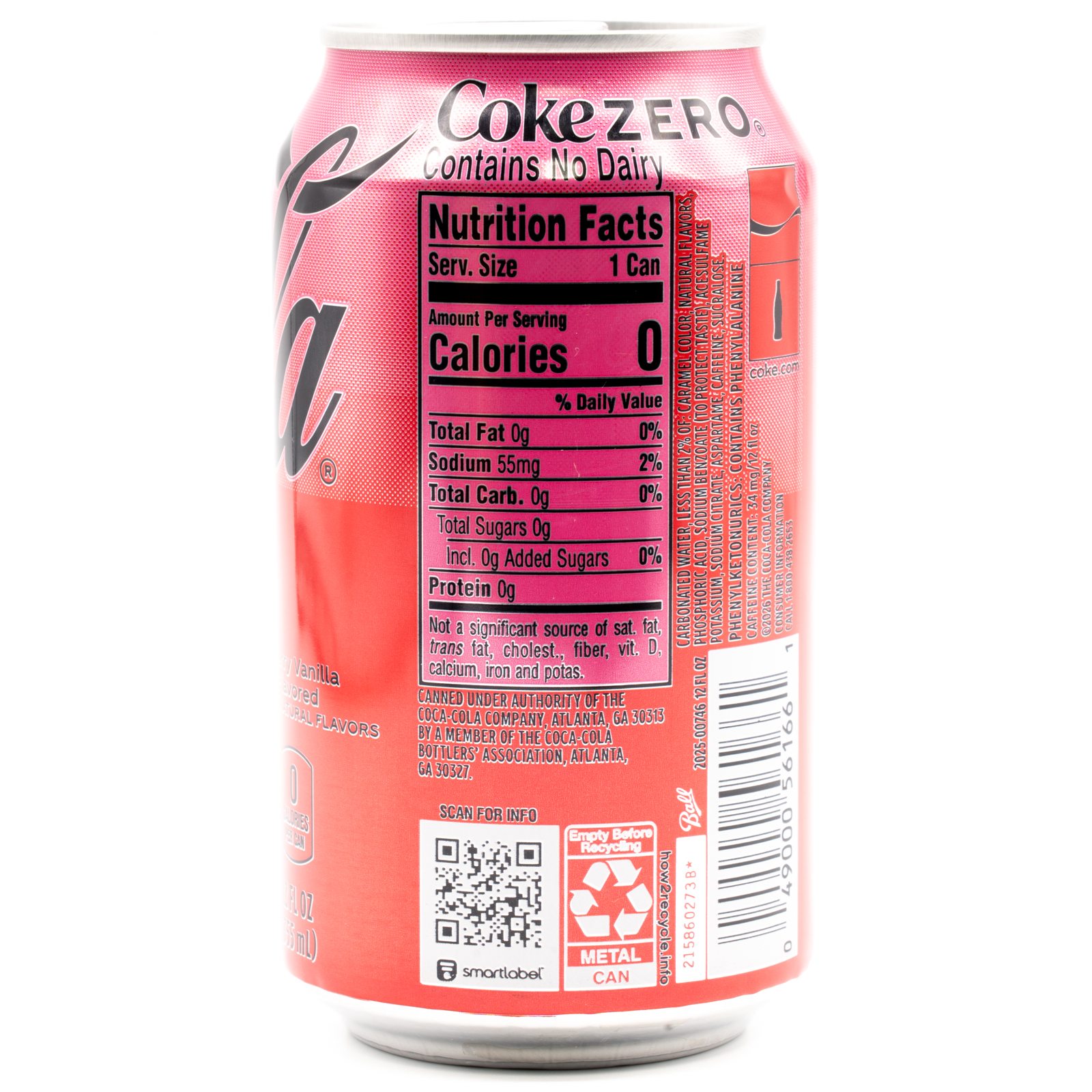 Coca‑Cola Cherry Float Zero Sugar (USA)、横面2