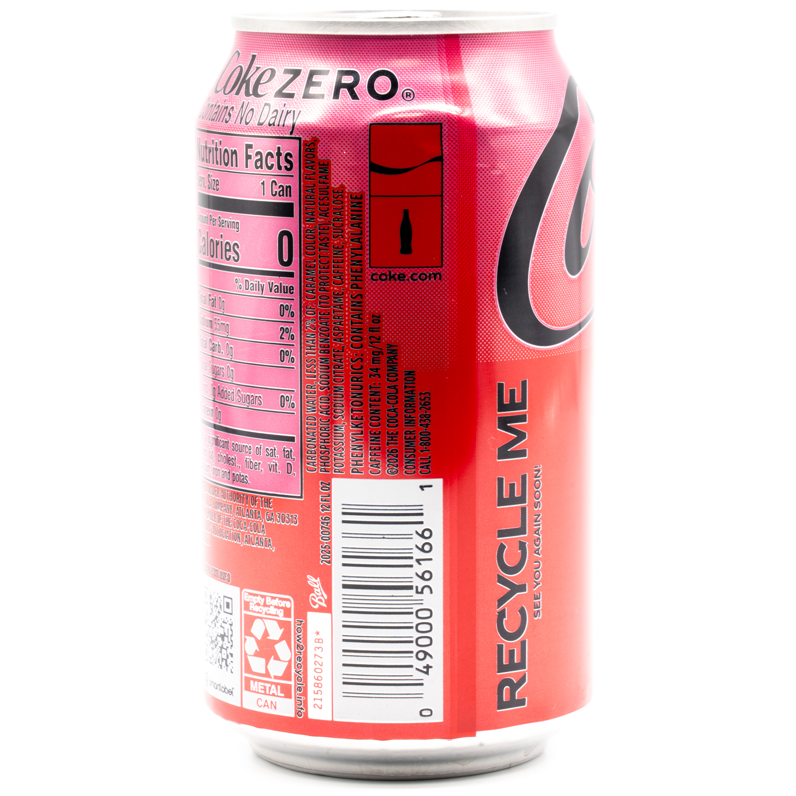 Coca‑Cola Cherry Float Zero Sugar (USA)、横面3